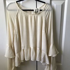 Cream Cropped Blouse